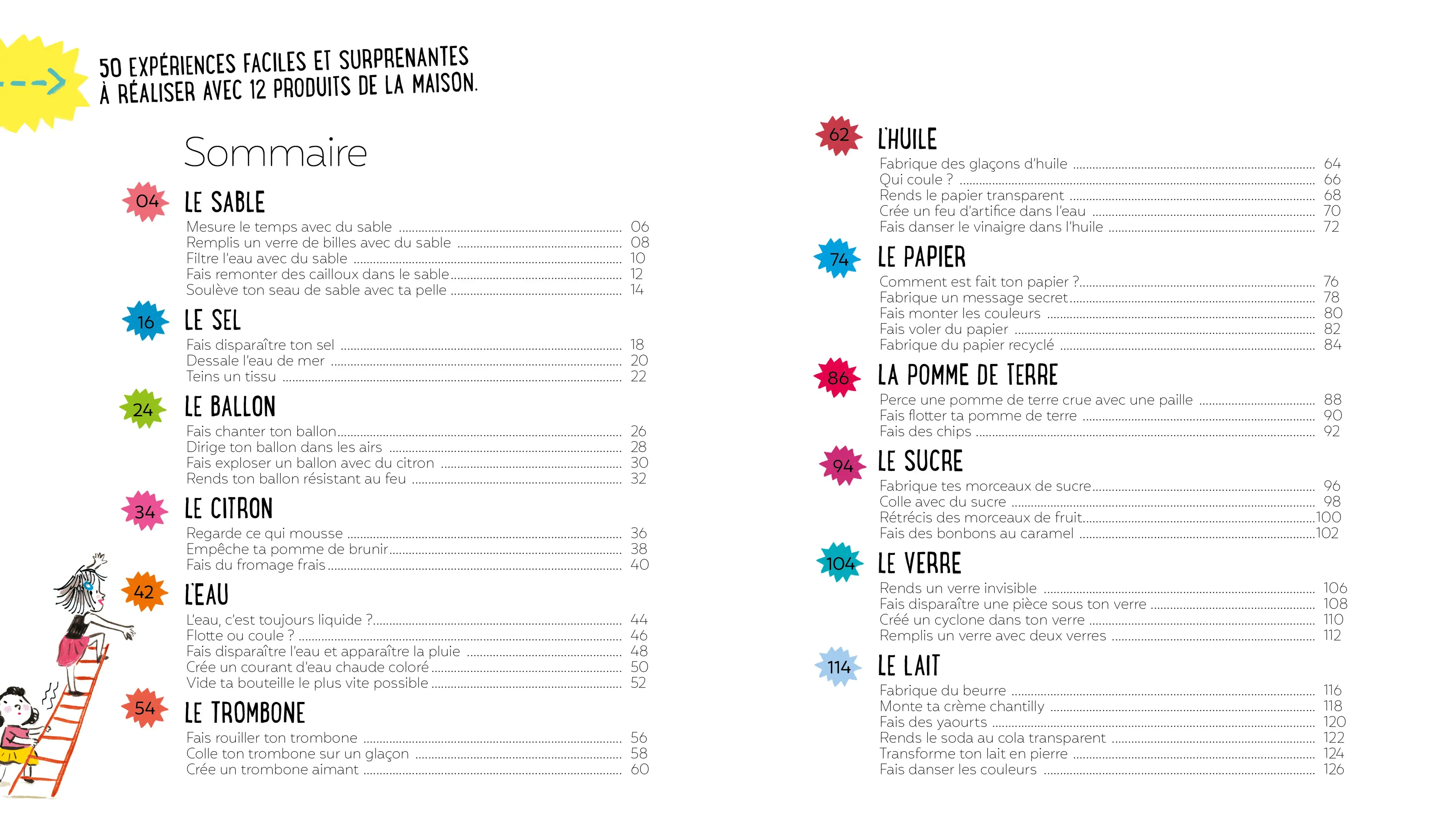 50 Expériences Faciles et Surprenantes - Guide de sciences amusant pour enfants dès 6 ans - Livre documentaire - 9782095044022 - Pages intérieures 01