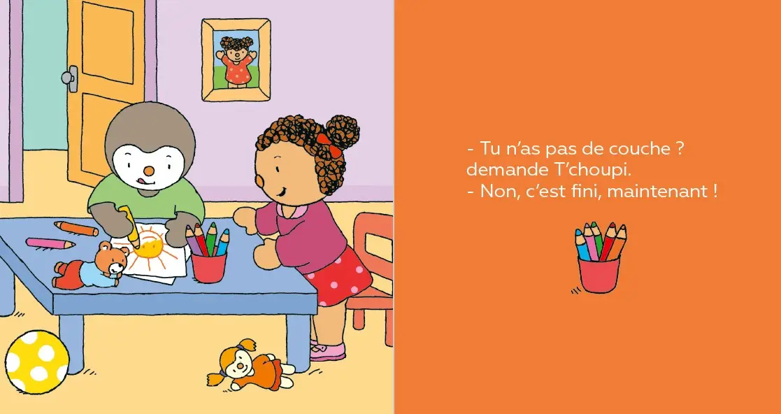 T'choupi ne met plus de couches - une histoire à lire et à écouter - dès 2 ans - Album(s) - 9782095044428 - Pages intérieures 01