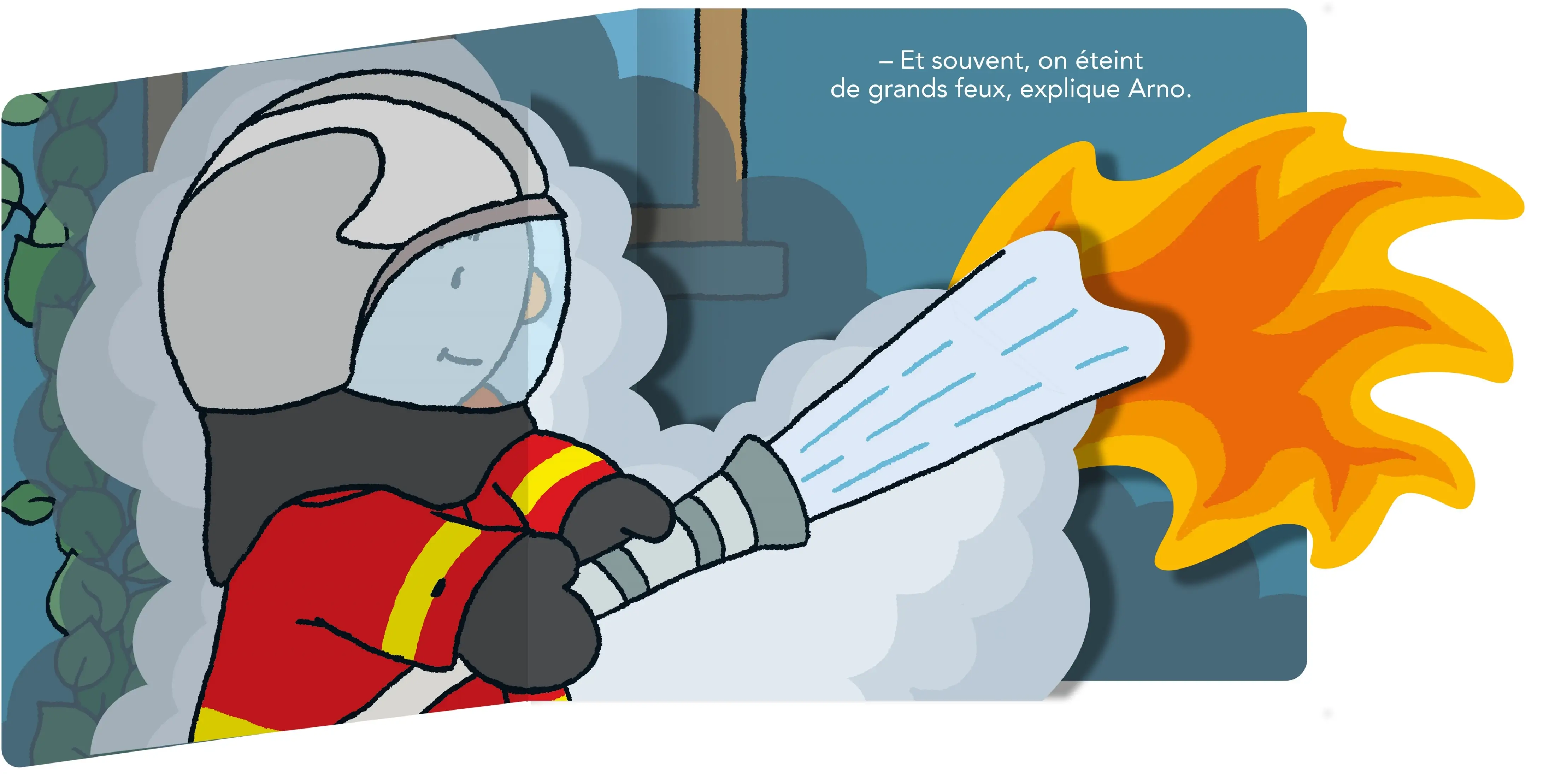 T'choupi Super Pompier - Livre animé tout carton avec pop-ups pour découvrir le monde des pompiers - Dès 2 ans - Livre d'éveil - 9782095044497 - Pages intérieures 01