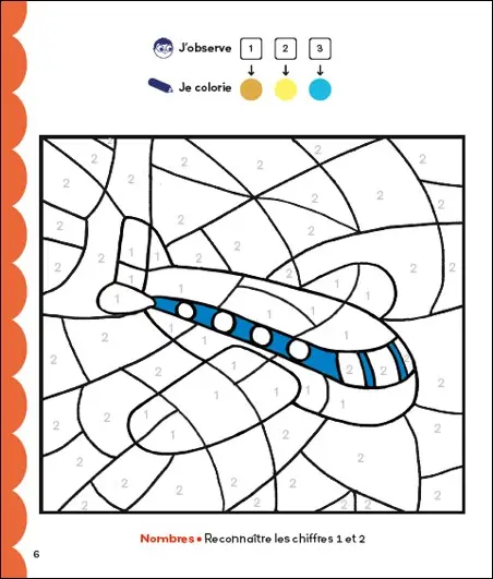 T'choupi Lettres et nombres 3-4 ans petite section - Coloriages malins - Cahier d'activités - 9782095049690 - Pages intérieures 01