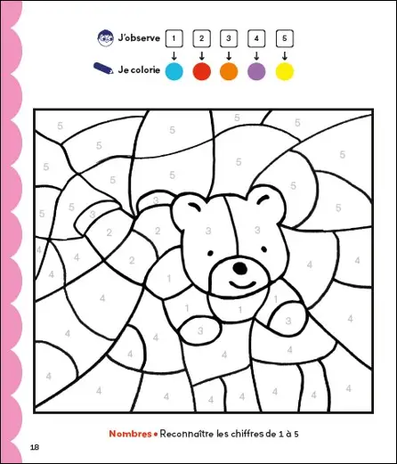 T'choupi Lettres et nombres MS - Coloriages malins - 4-5 ans - Moyenne section - Cahier d'activités - 9782095049706 - Pages intérieures 01