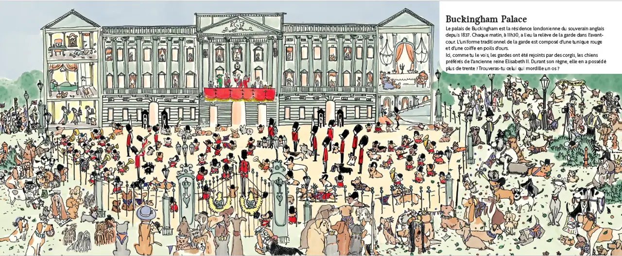Cherche et trouve - Les chiens à Londres -  Livre-jeu d'observation pour enfants dès 6 ans - Album(s) - 9782095052522 - Pages intérieures 01