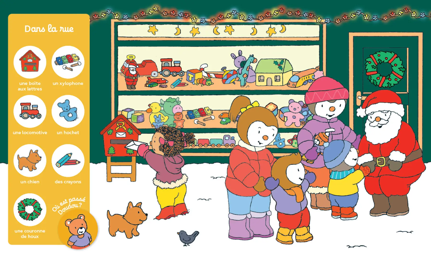 T'choupi Cherche et trouve Noël - un grand jeu d'observation pour enfant, dès 2 ans - Livre d'éveil - 9782095043148 - Pages intérieures 02