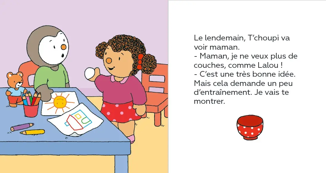 T'choupi ne met plus de couches - une histoire à lire et à écouter - dès 2 ans - Album(s) - 9782095044428 - Pages intérieures 02