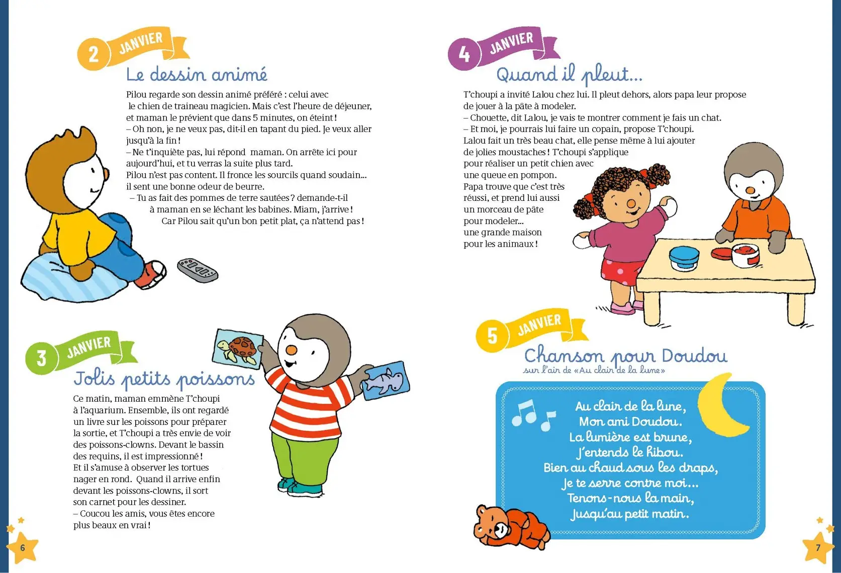  T'CHOUPI - 365 HISTOIRES DU SOIR - Recueil complet d'histoires courtes pour un rituel du coucher apaisant - Dès 1 an - Album(s) - 9782095052881 - Pages intérieures 02