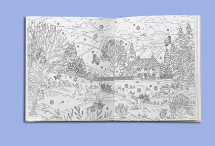 Coloriages de l'Avent - Noël cosy - Coloriage Adulte Bien-être 25 Illustrations magiques pour attendre Noël - Tout public/Adulte - Cahier d'activités - 9782095054564 - Pages intérieures 02