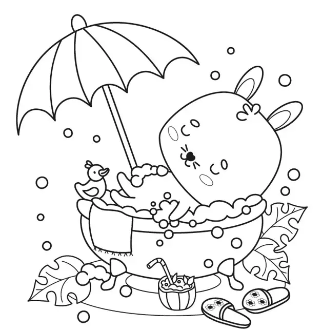 Mon petit monde cosy, So cute - Livre de coloriage kawaii avec 30 illustrations adorables - tout public - Cahier d'activités - 9782095057732 - Pages intérieures 02