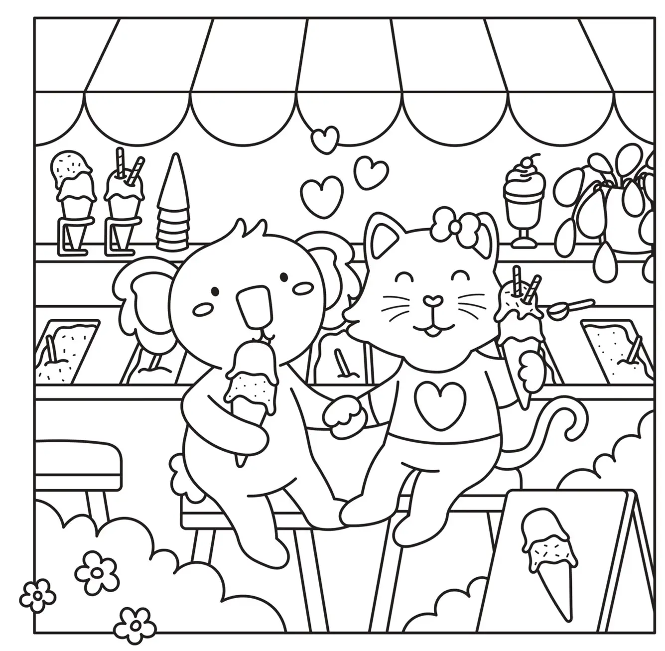 Mon petit monde cosy - I love you  - 30 adorables coloriages remplis d'amour rien que pour vous ! - Adulte - Cahier d'activités - 9782095057978 - Pages intérieures 02