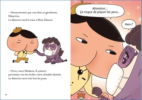 Détective Prout - Tome 1 : L'énigme de la dame en violet - un roman-jeu au style manga et kawaï à découvrir dès 7 ans  - Roman - 9782095037291 - Pages intérieures 03