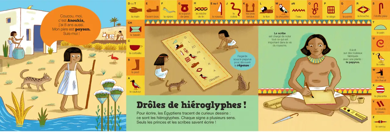 Kididoc : L'Égypte des pharaons - Livre documentaire animé - Découverte des mystères de l'Égypte ancienne pour enfants dès 5 ans - Livre documentaire - 9782095042400 - Pages intérieures 03