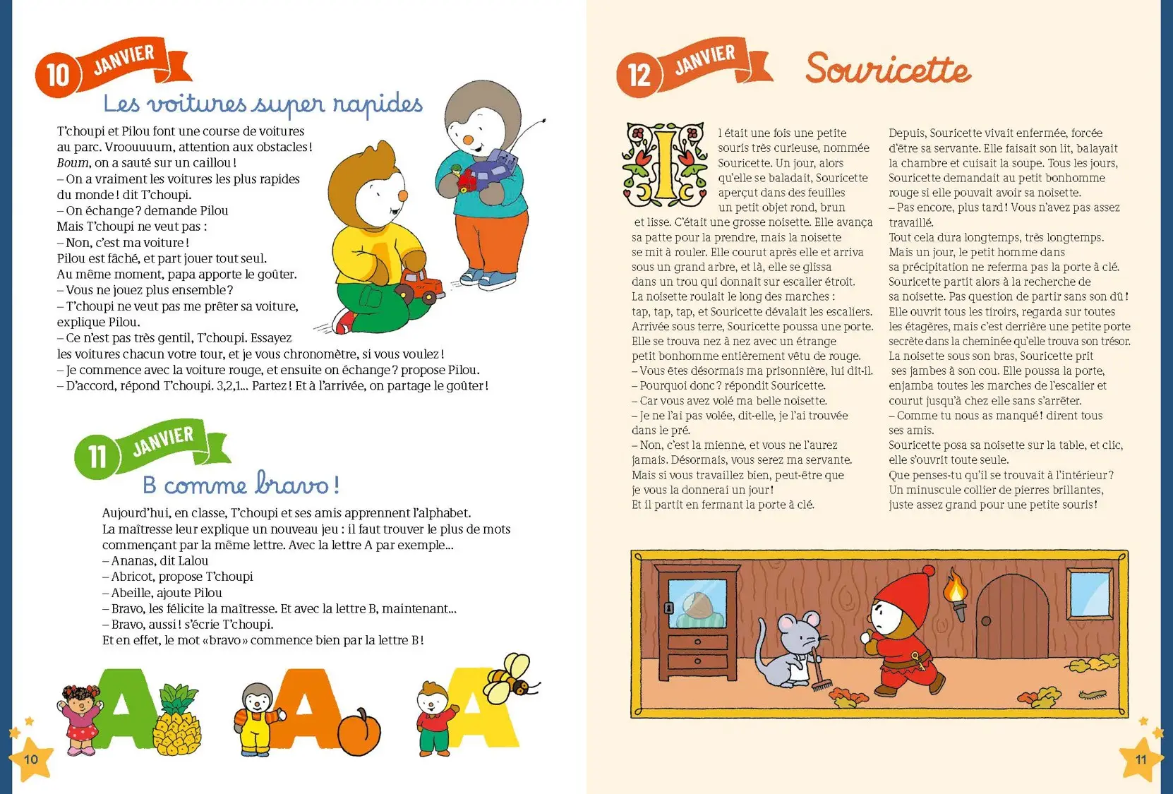  T'CHOUPI - 365 HISTOIRES DU SOIR - Recueil complet d'histoires courtes pour un rituel du coucher apaisant - Dès 1 an - Album(s) - 9782095052881 - Pages intérieures 03