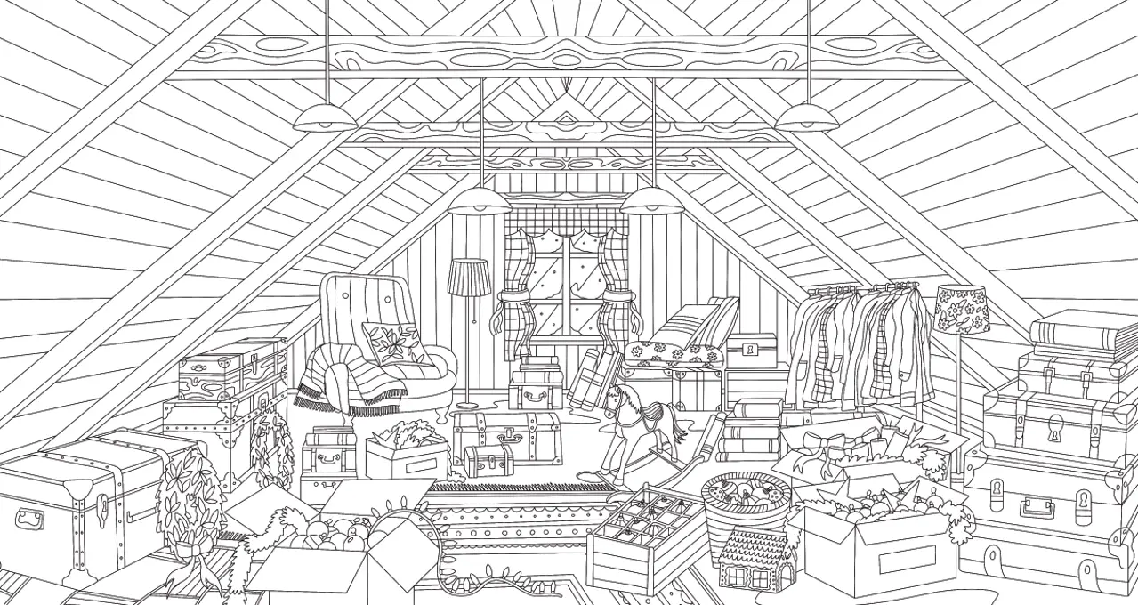 Coloriages de l'Avent - Noël cosy - Coloriage Adulte Bien-être 25 Illustrations magiques pour attendre Noël - Tout public/Adulte - Cahier d'activités - 9782095054564 - Pages intérieures 03
