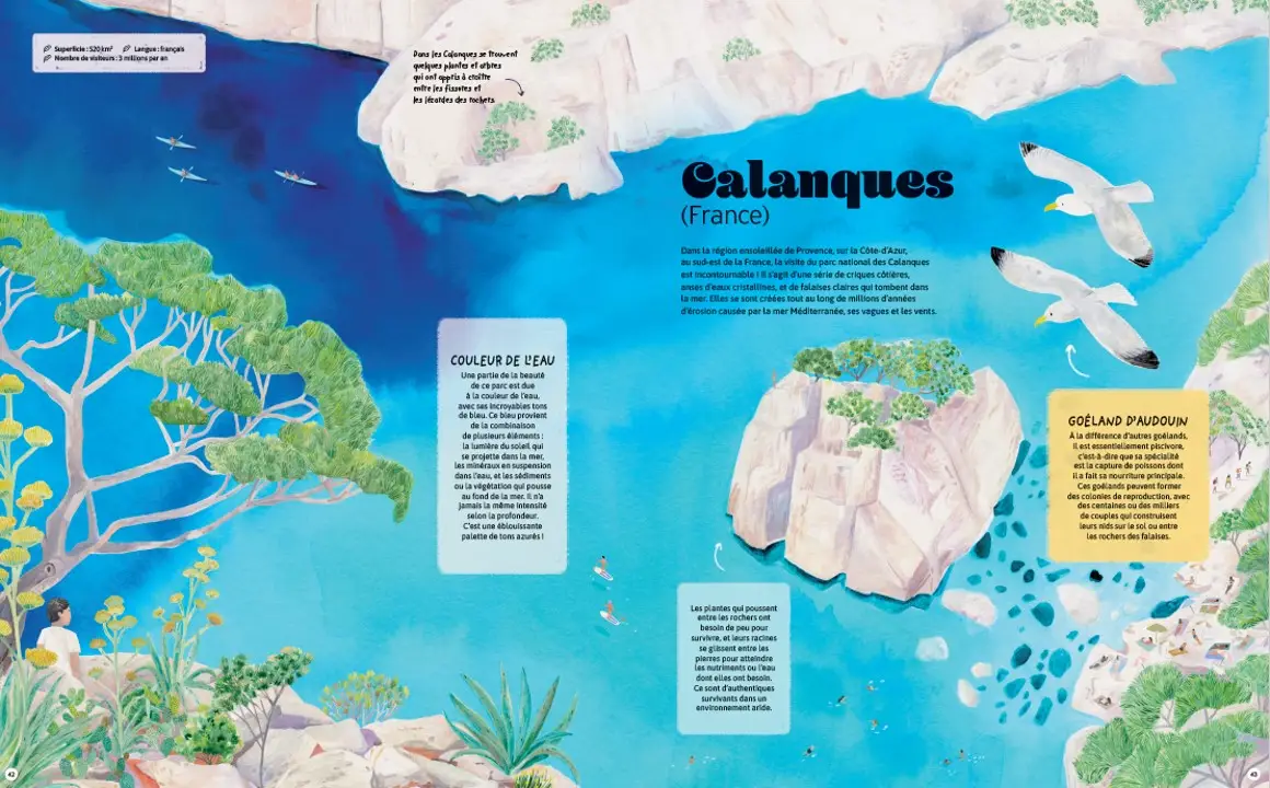Parcs Naturels du Monde - Guide des Plus Beaux Sanctuaires de la Nature dès 7 ans - Livre documentaire - 9782095041328 - Pages intérieures 04