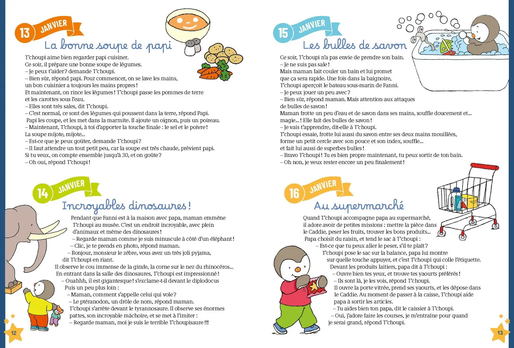  T'CHOUPI - 365 HISTOIRES DU SOIR - Recueil complet d'histoires courtes pour un rituel du coucher apaisant - Dès 1 an - Album(s) - 9782095052881 - Pages intérieures 04