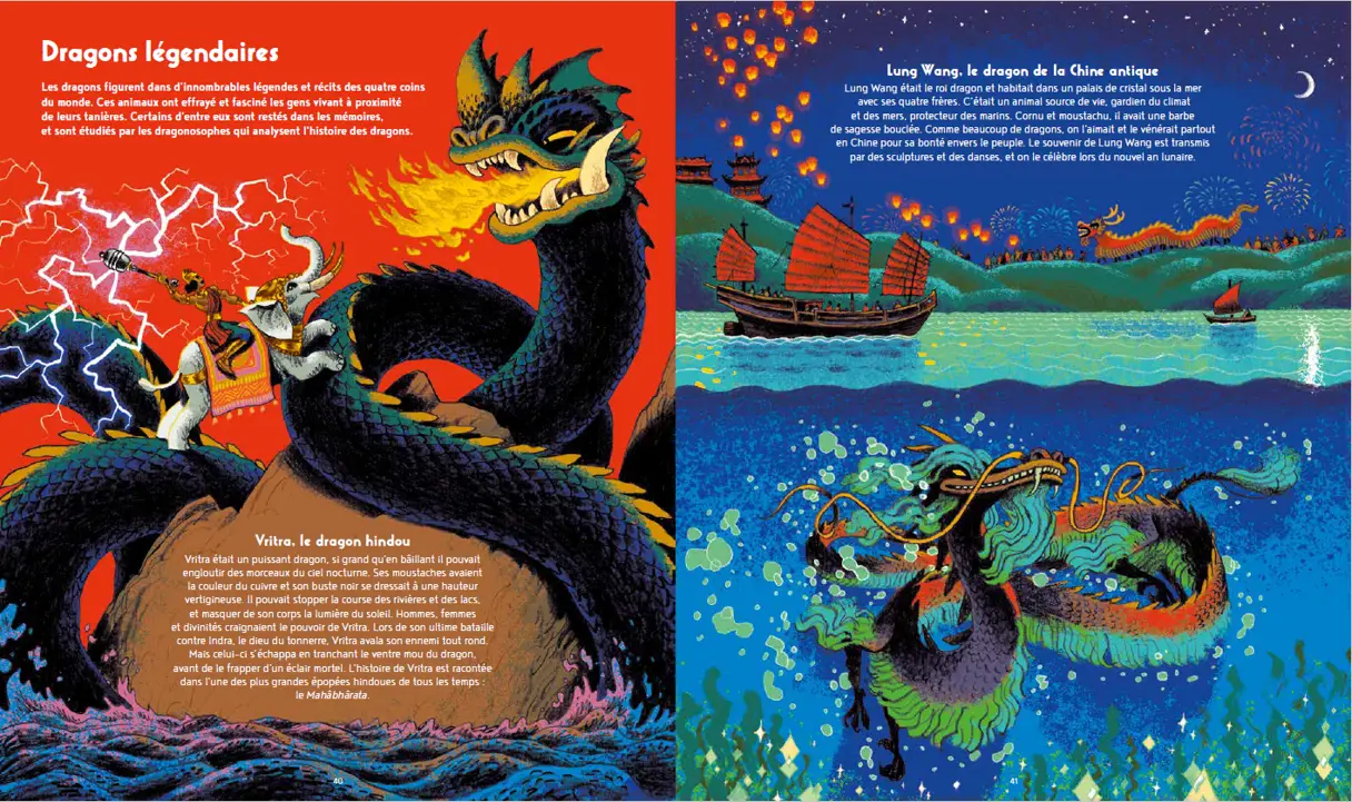 La vie secrète des dragons - Guide complet des espèces de dragons - Pour les passionnés de créatures fantastiques dès 7 ans - Livre documentaire - 9782095053222 - Pages intérieures 04