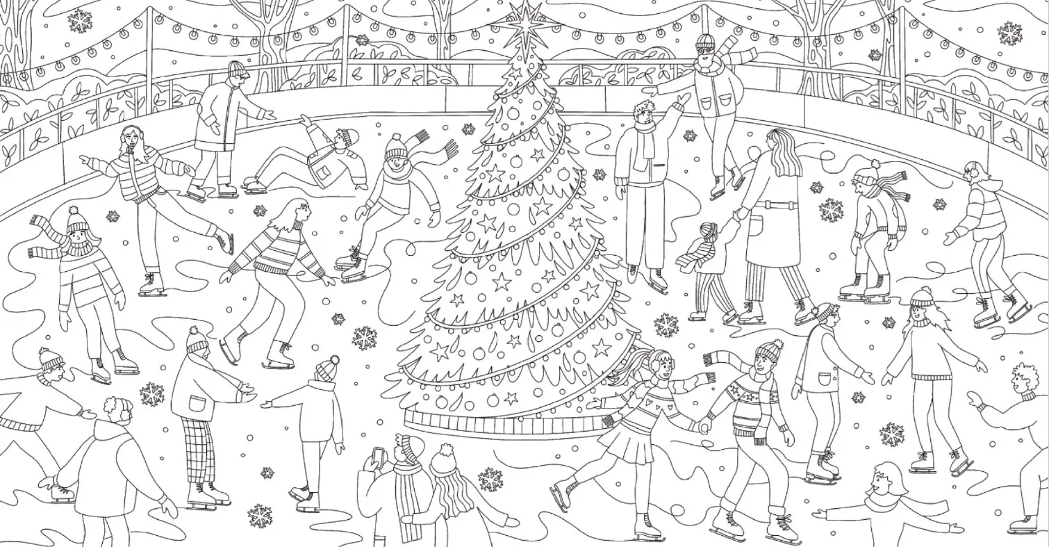 Coloriages de l'Avent - Noël cosy - Coloriage Adulte Bien-être 25 Illustrations magiques pour attendre Noël - Tout public/Adulte - Cahier d'activités - 9782095054564 - Pages intérieures 05