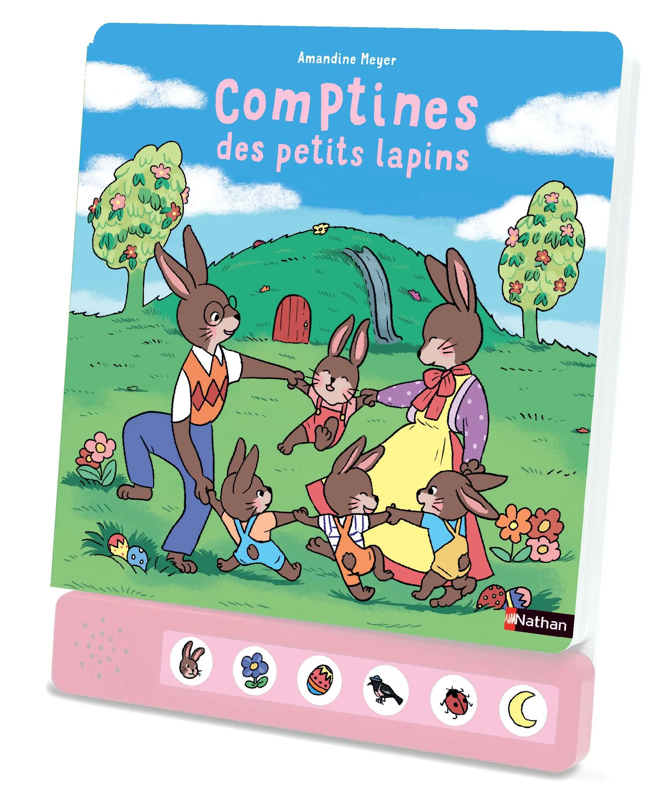 Comptines des petits lapins - Pour s'émerveiller de l'arrivée du printemps - Dès 6 mois - Livre d'éveil - 9782095058180 - Pages intérieures 3D