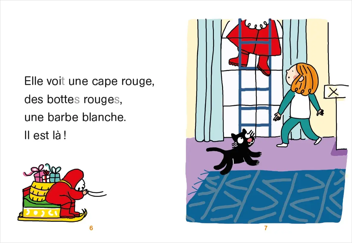 Regarde, je lis avec Noé et Mila - lecture CP - Niveau 2 - Le Noël de Mila  - Roman - 9782091933542 - pages intérieures