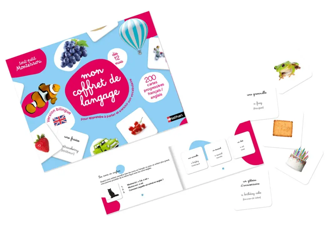 Mon coffret de langage - coffret bilingue français / anglais évolutif - dès 12 mois - Livre d'éveil - 9782095052331 - Pages intérieures