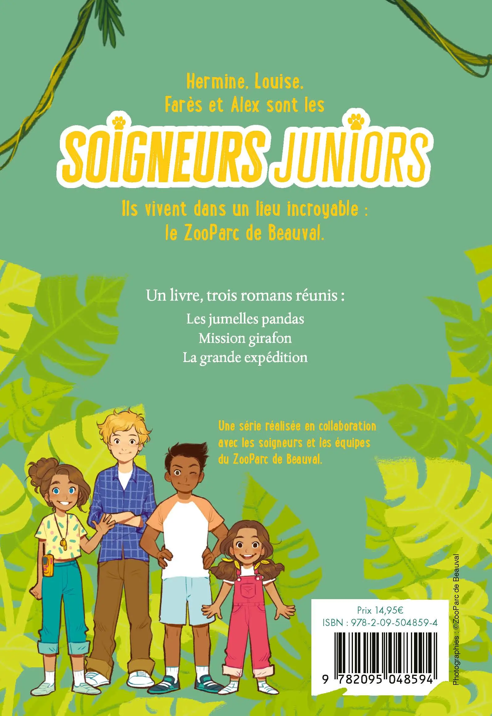 Soigneurs juniors : Edition collector - 3 histoires passionnantes inspirées du ZooParc de Beauval - dès 8 ans - Roman - 9782095048594 - Pages intérieures Back