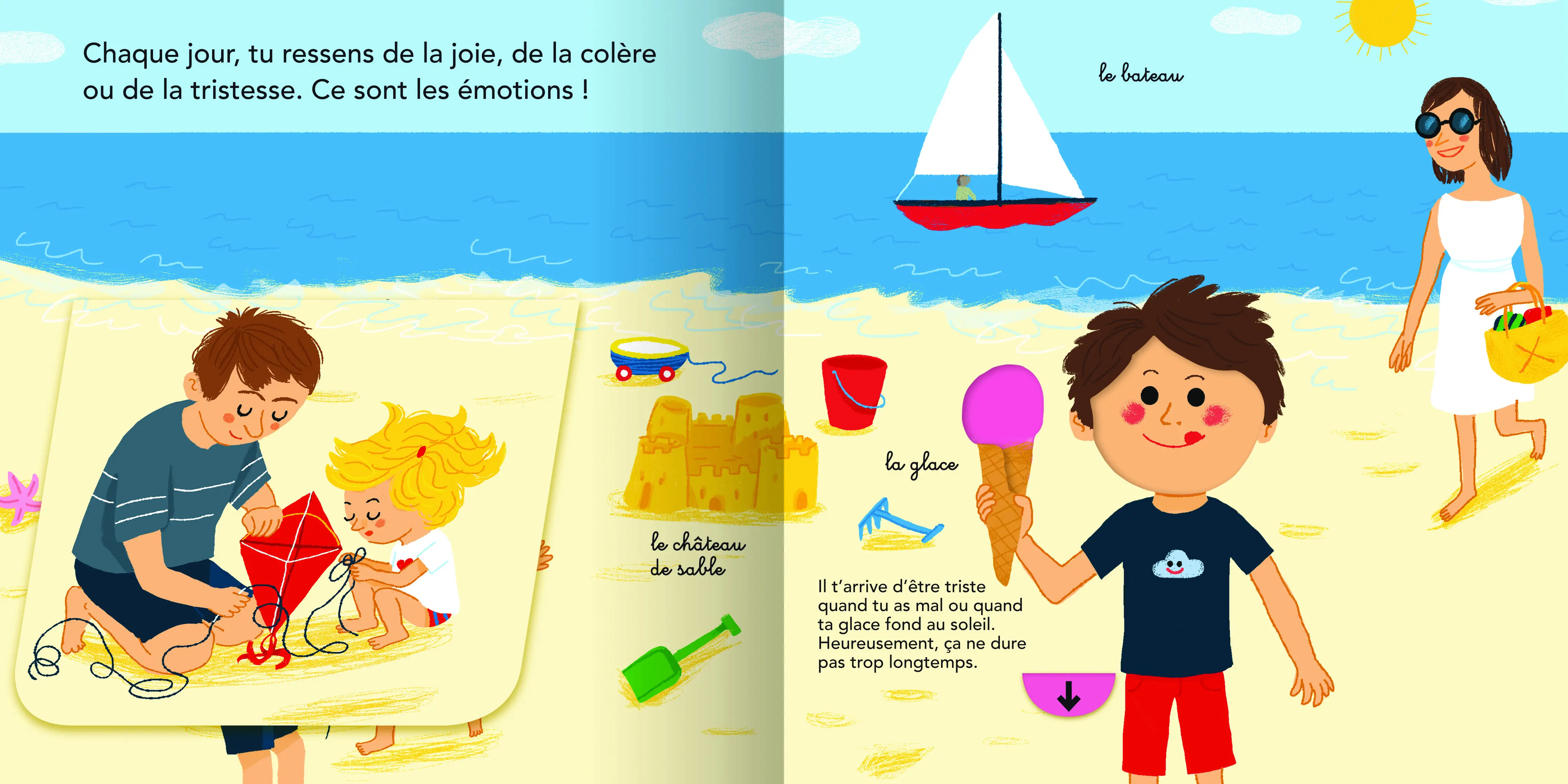 Mes émotions - Livre animé - Kididoc dès 2 ans - Livre documentaire - 9782092588772 - pages intérieures2
