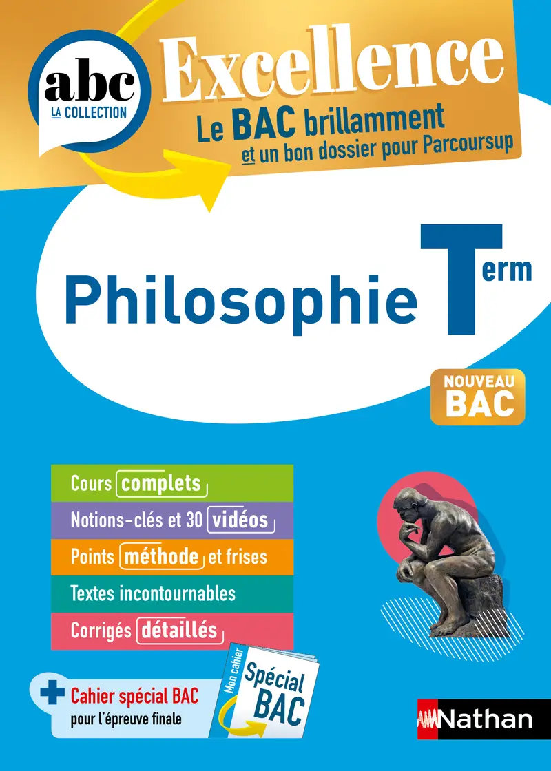 Philosophie Terminale - ABC Excellence - Bac 2027 - Enseignement commun Tle - Cours complets, Notions-clés et vidéos, Points méthode, Exercices et corrigés détaillés - EPUB - Livre de cours, méthode et exercices - 9782095023164