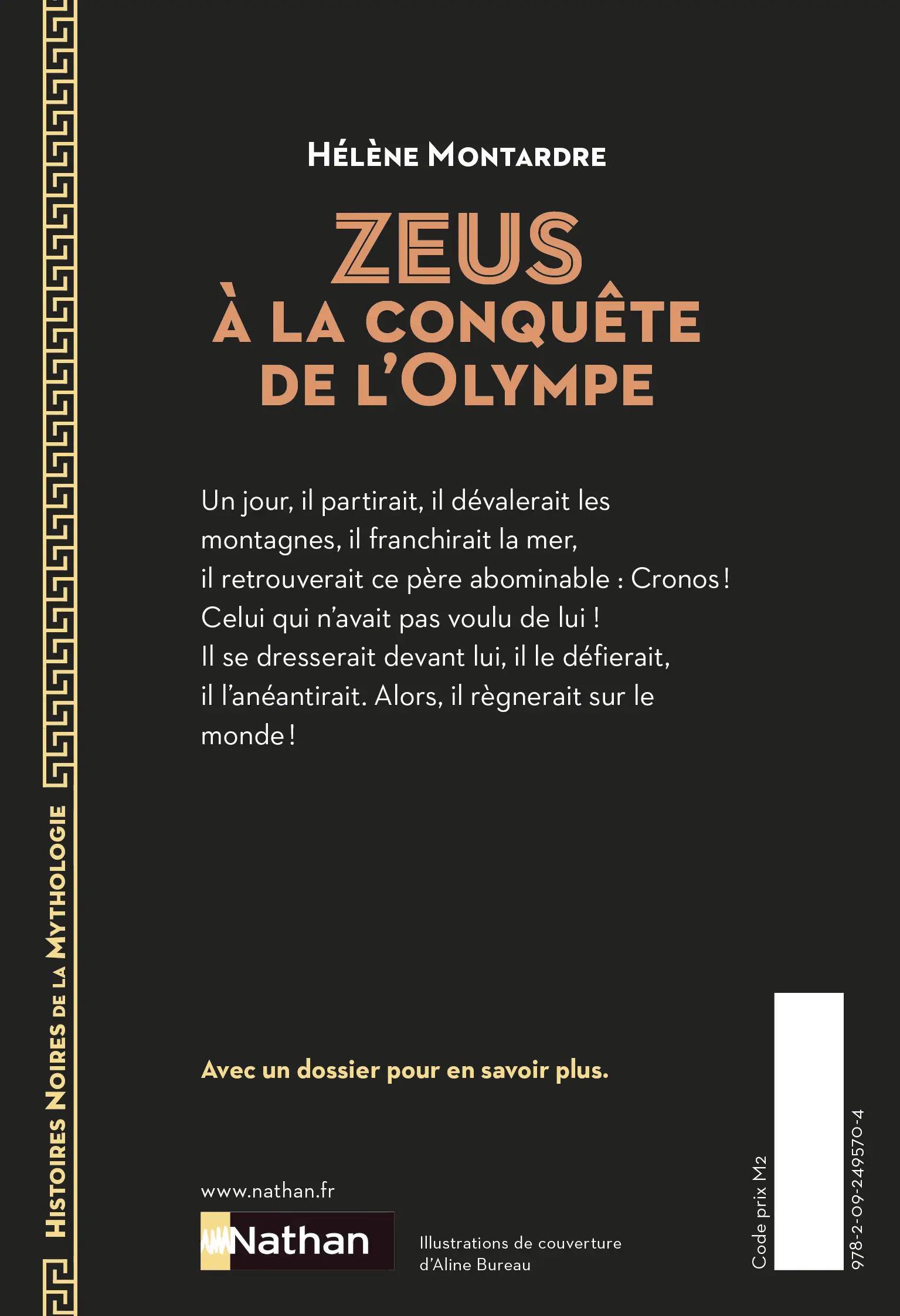 Zeus à la conquête de l'Olympe - Histoires noires de la Mythologie - Dès 12 ans  - Roman - 9782092495704 - Plat 4