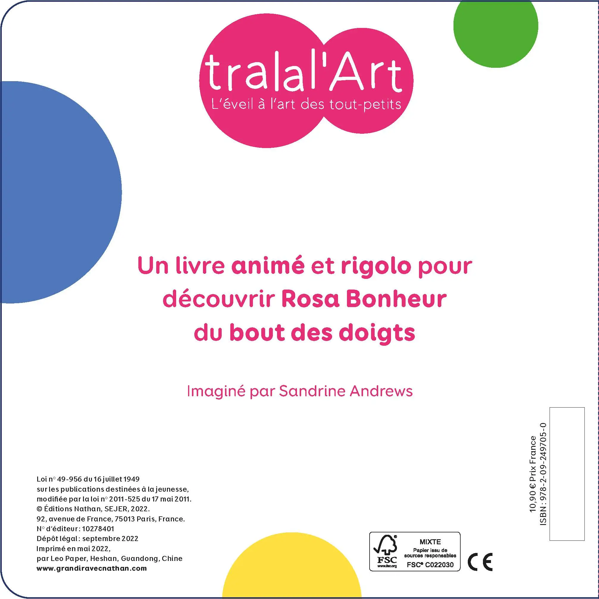 Tralal'art - Petite Rosa Bonheur - dès 2 ans - Livre d'éveil - 9782092497050 - Plat 4