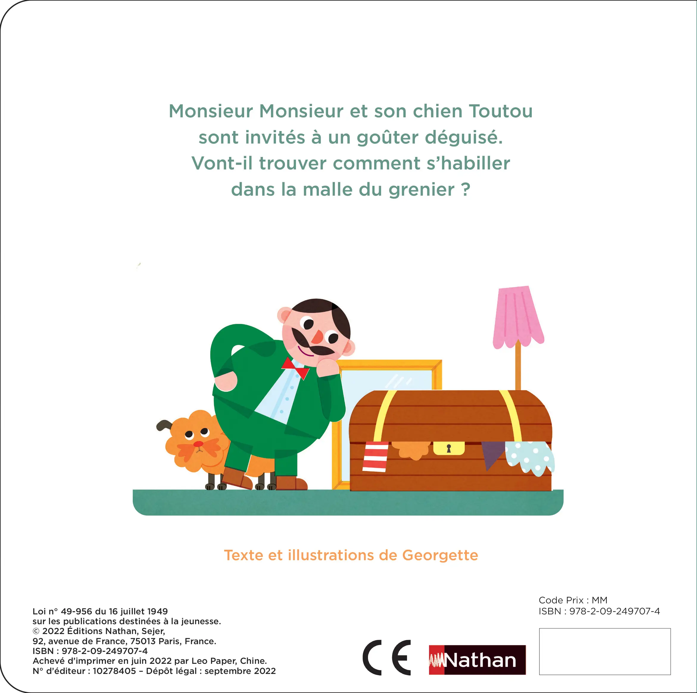 Le déguisement de monsieur Monsieur - Livre à toucher - Dès 2 ans - Album(s) - 9782092497074 - Plat 4