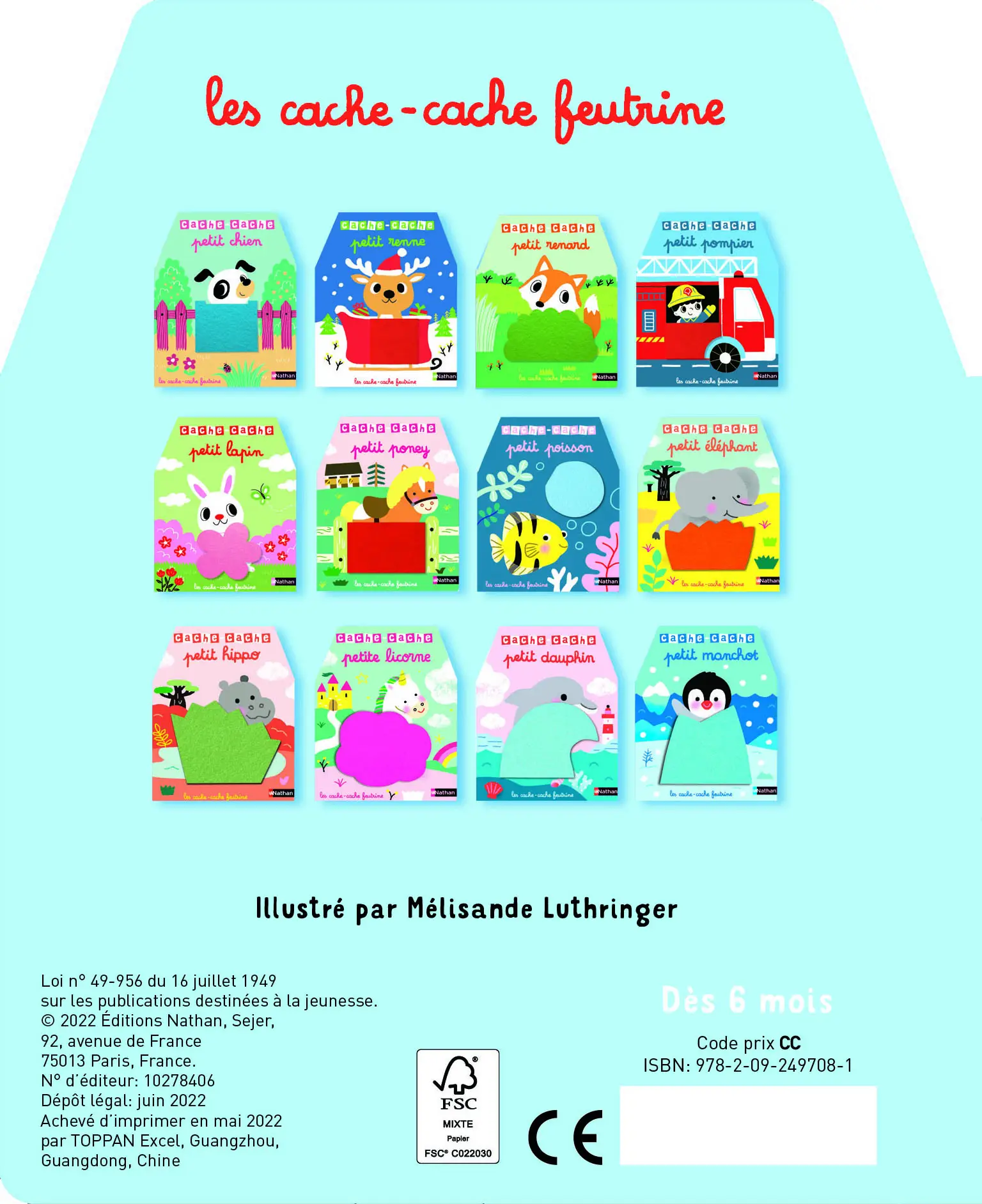 Cache-cache petit père Noël - Livre matière - éveil -  Dès 6 mois - Livre d'éveil - 9782092497081 - Plat 4