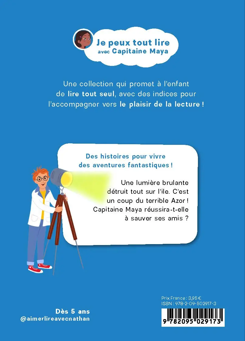 Je peux tout lire avec Capitaine Maya - La menace d'Azor - Dès 5 ans - Roman - 9782095029173 - Plat_4