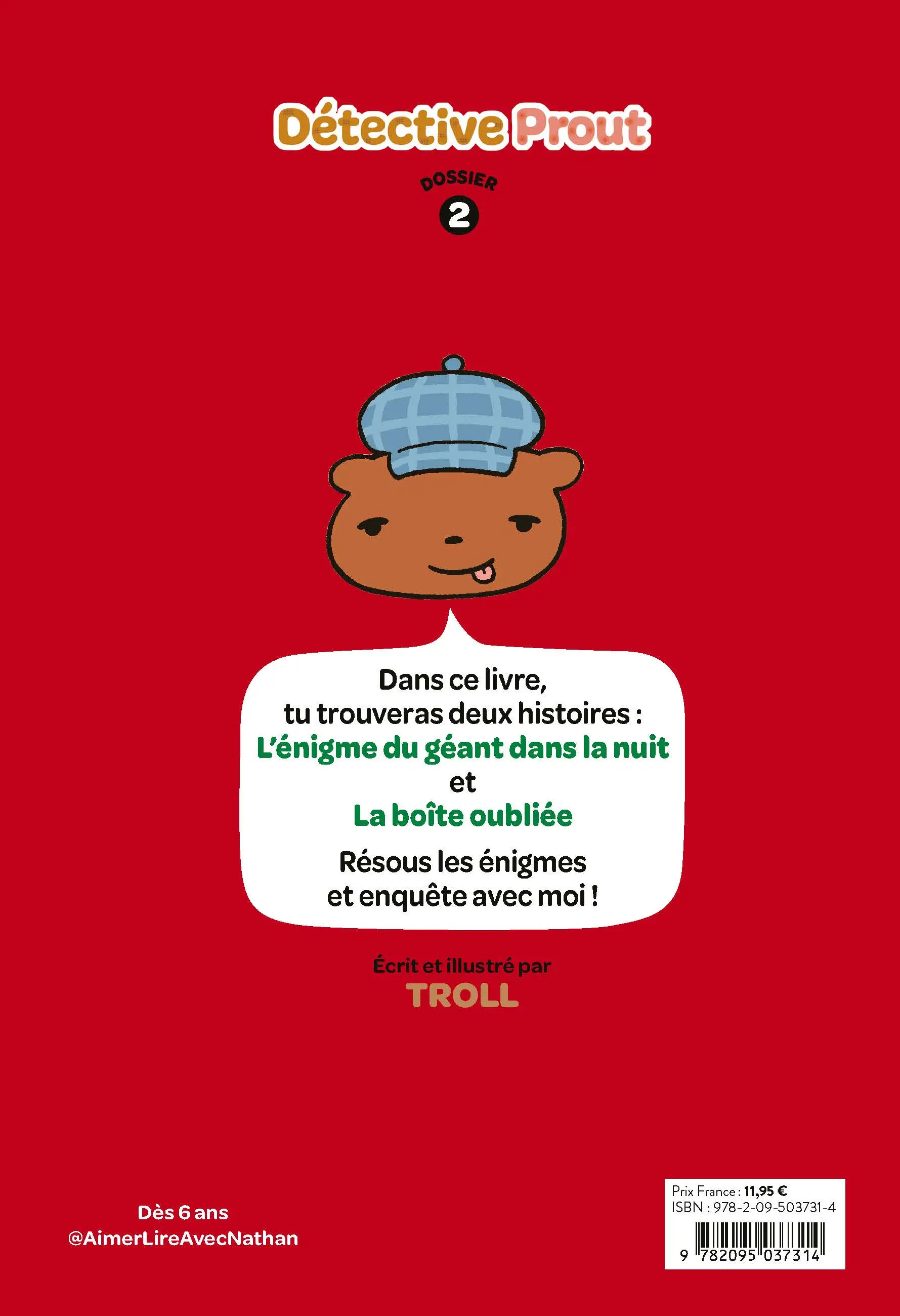 Détective Prout - Tome 2 : L'énigme du géant dans la nuit - un roman-jeu à découvrir dès 7 ans - Roman - 9782095037314 - Plat 4