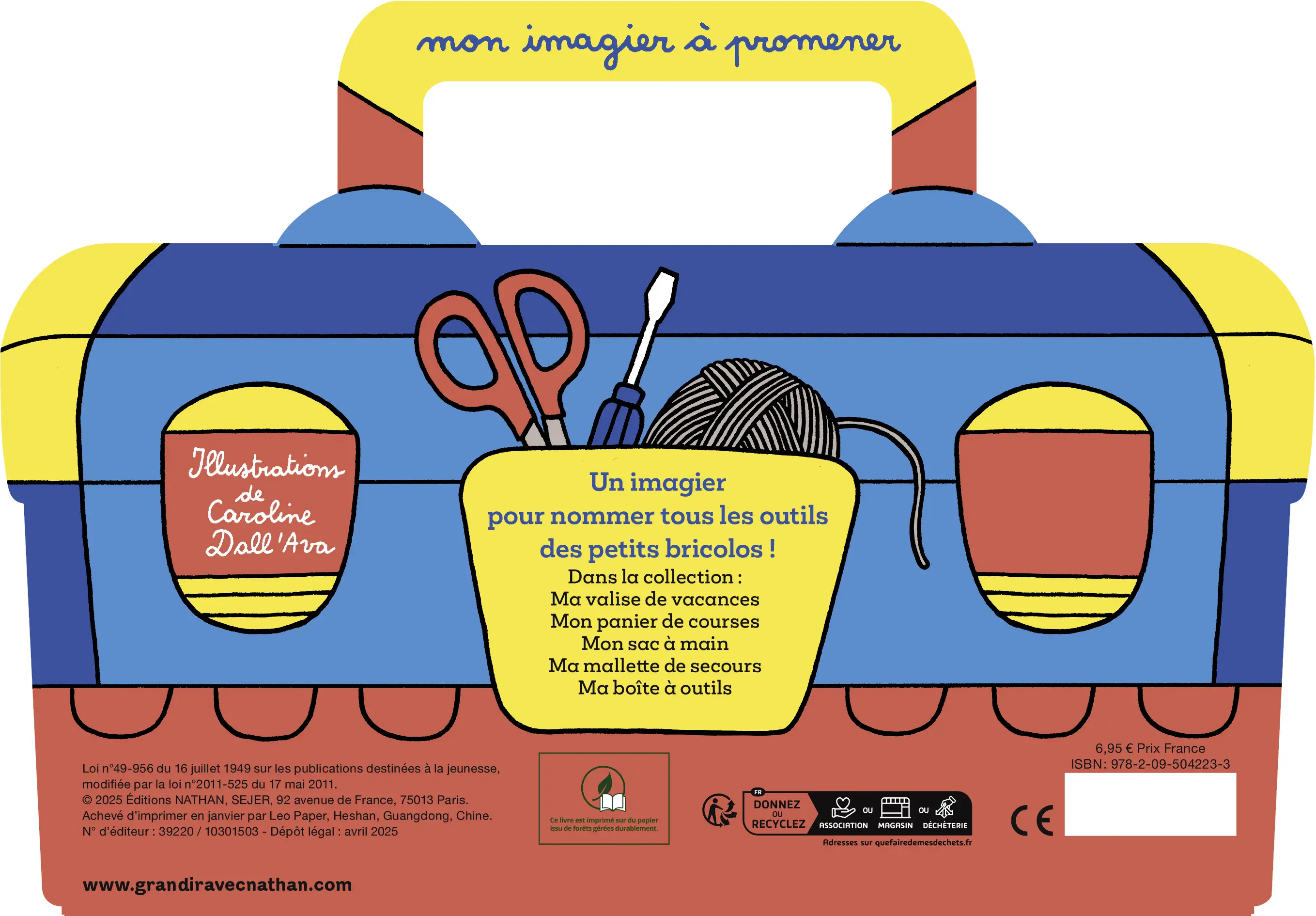 Mon imagier à promener - Ma boîte à outils - à emporter partout grâce à la poignée - dès 18 mois - Livre d'éveil - 9782095042233 - plat 4