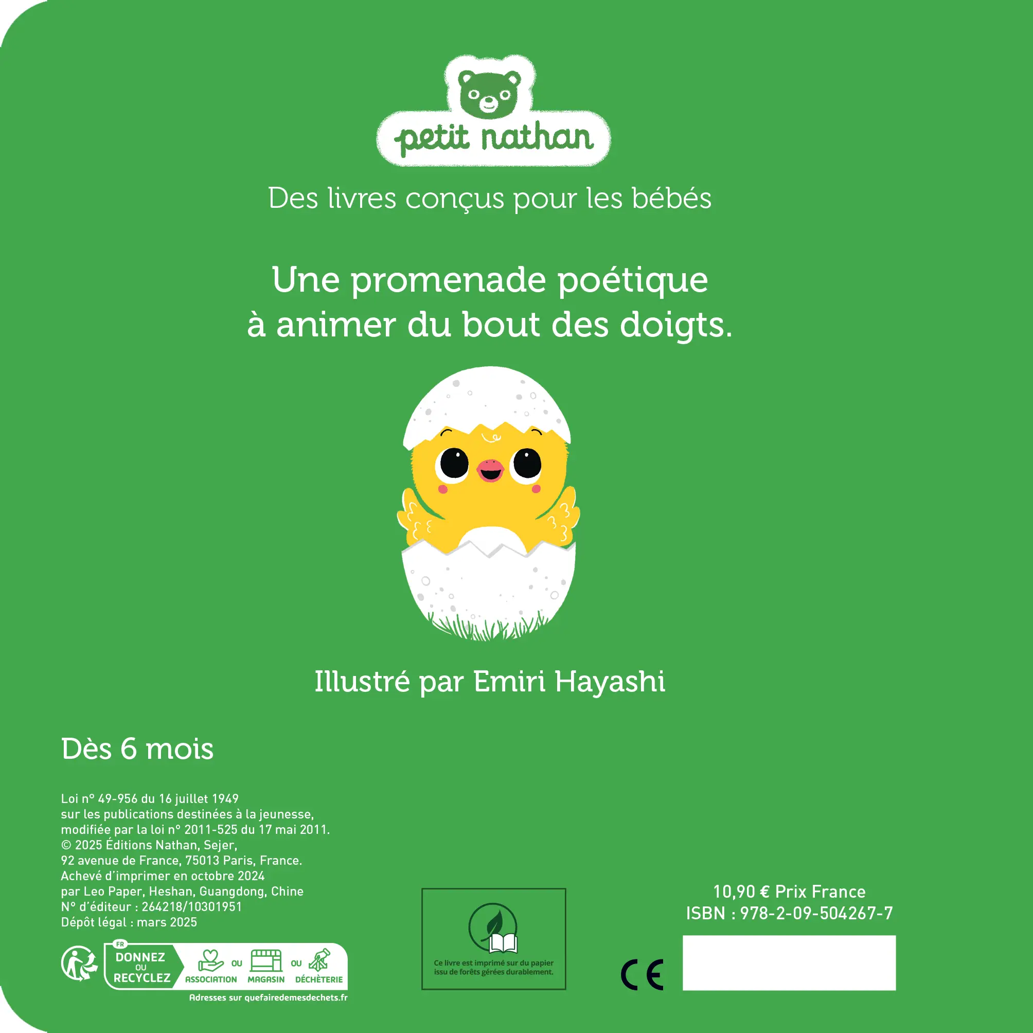 Promenade avec petit Poussin - Livre animé et découverte des animaux - Une aventure parfaite pour Pâques - dès 6 mois - Livre d'éveil - 9782095042677 - Plat 4