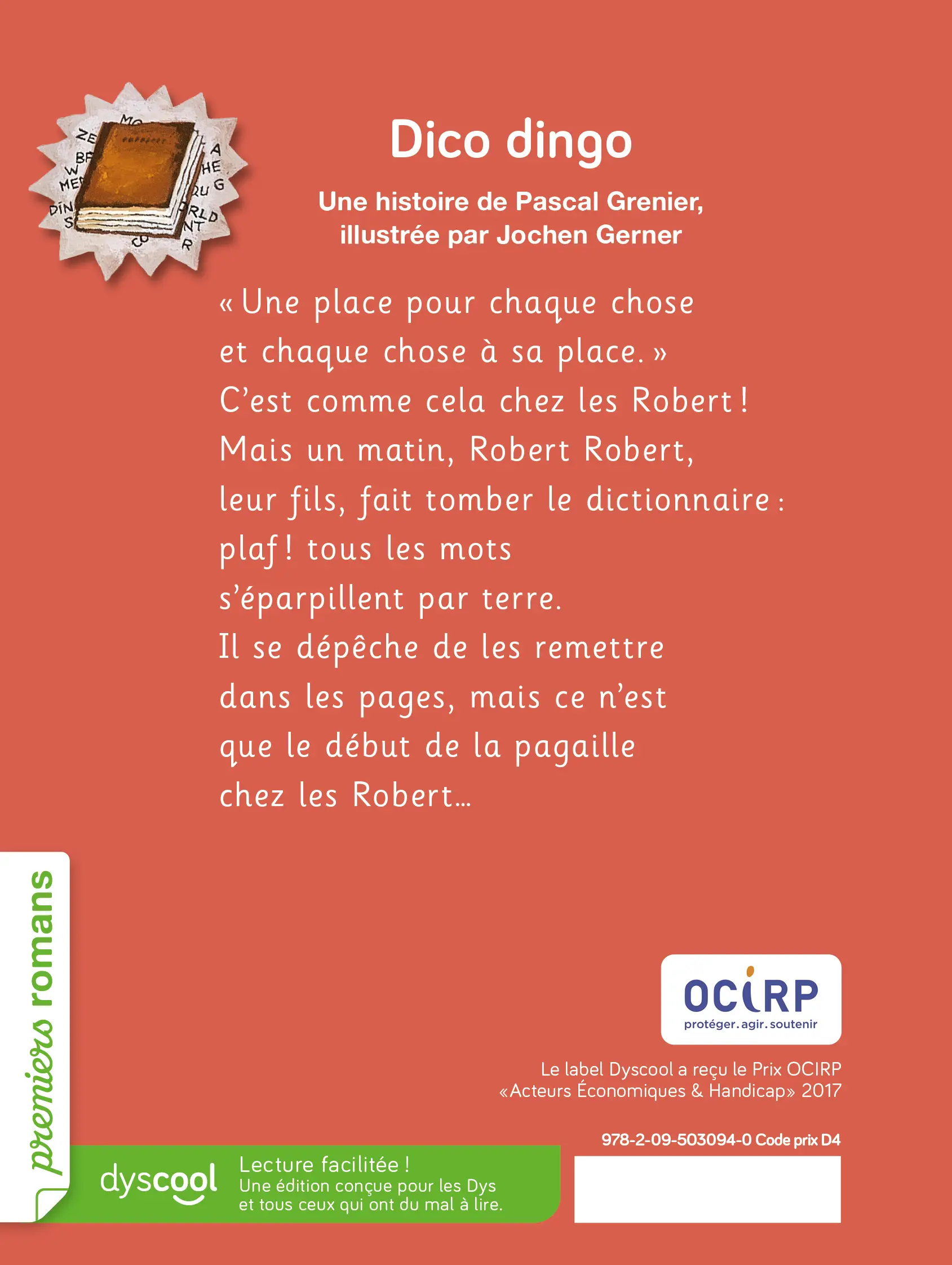 Dico dingo - Dyscool - Le best-seller jeunesse adapté en lecture facilitée - dès 7 ans - Roman - 9782095044152 - Plat_4