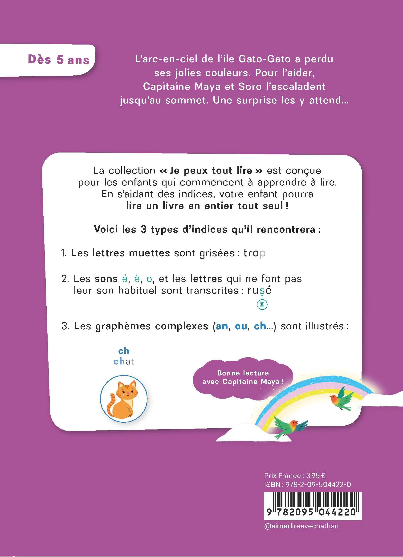 Je peux tout lire avec Capitaine Maya - L'arc-en-ciel magique - Lecture Dès 5 ans - Roman - 9782095044220 - Plat 4