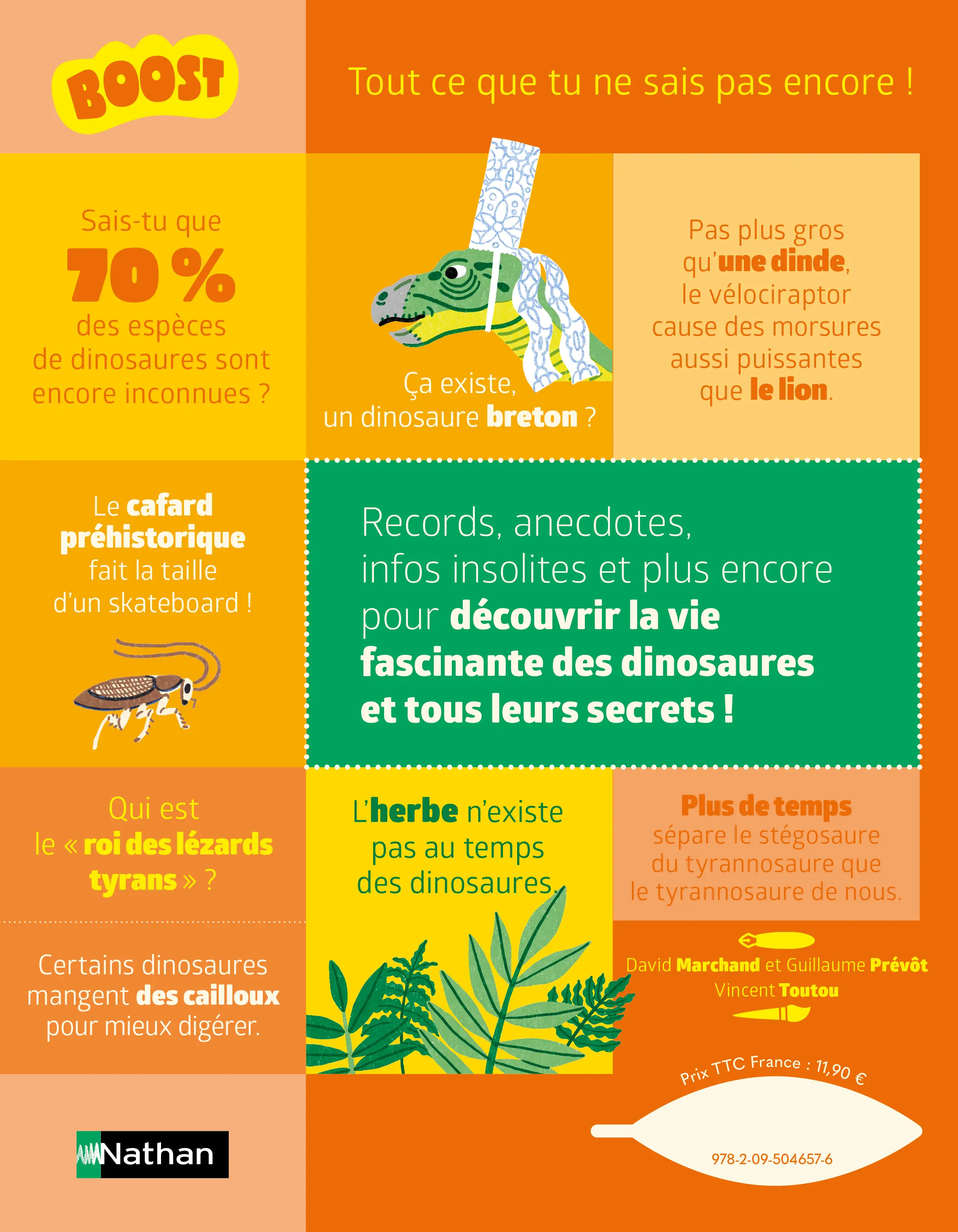Les dinosaures - Tout ce que tu ne sais pas encore sur les dinosaures ! - BOOST - dès 7 ans - Livre documentaire - 9782095046576 - Plat 4