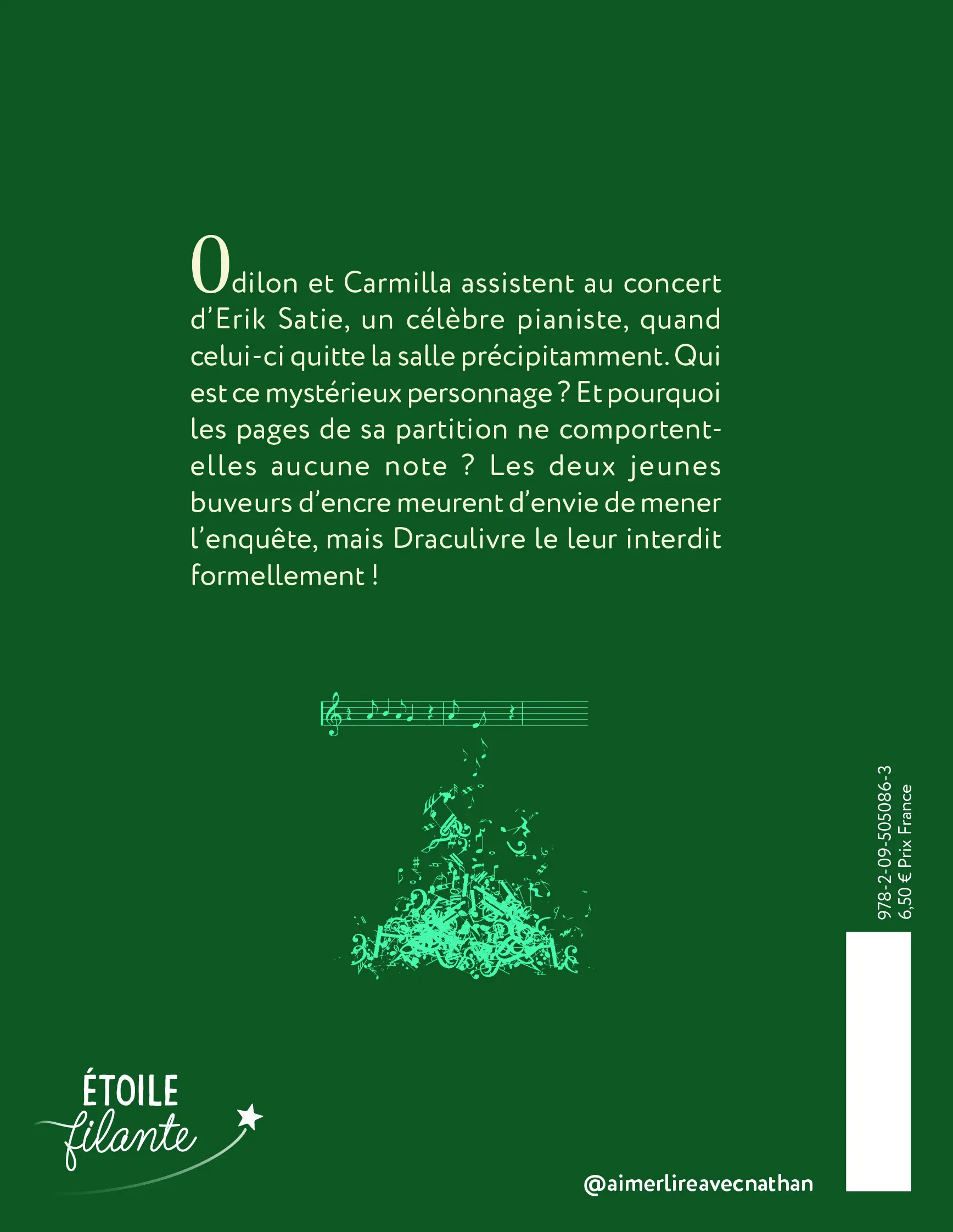 Le Buveur d'encre : Le buveur de mélodies - Enquête au concert de piano - Roman illustré pour enfants 7-11 ans - Roman - 9782095050863 - Plat 4