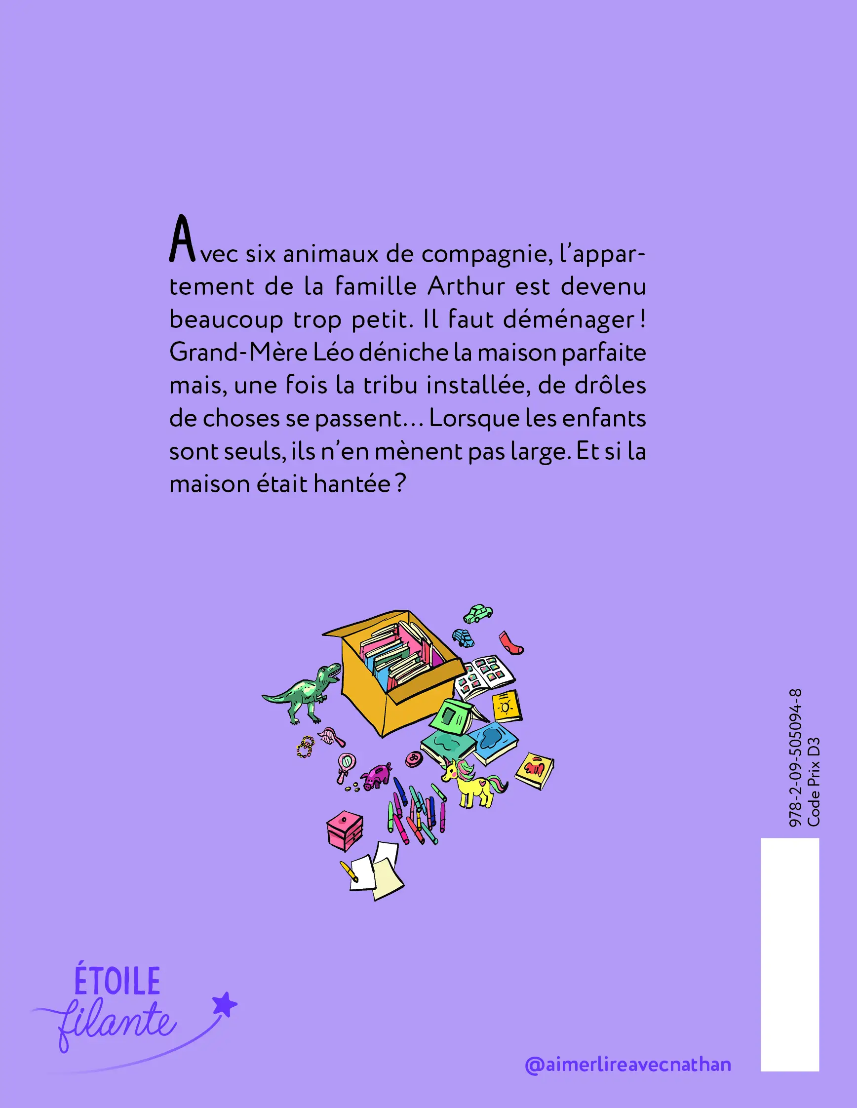 La famille trop d'fille - La maison hantée - Livre jeunesse dès 6 ans - Aventure Halloween  - Roman - 9782095050948 - Plat 4