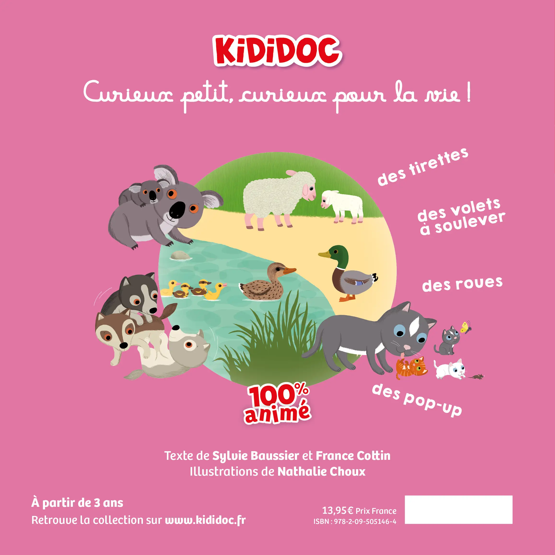 Kididoc - les bébés animaux - Livre documentaire animé - Dès 3 ans - Livre documentaire - 9782095051464 - Plat 4