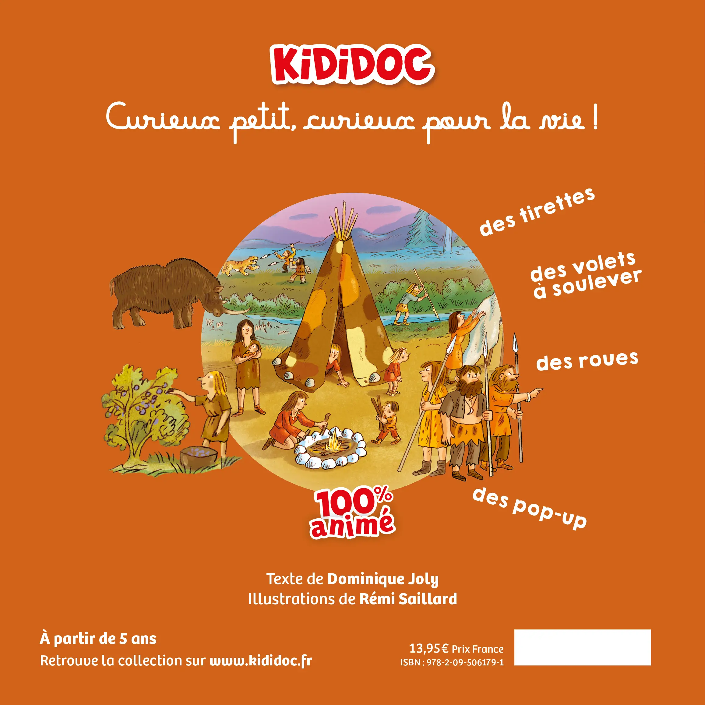 Les peuples de la préhistoire - Livre animé Kididoc - Dès 5 ans - Livre documentaire - 9782095061791 - Plat_4