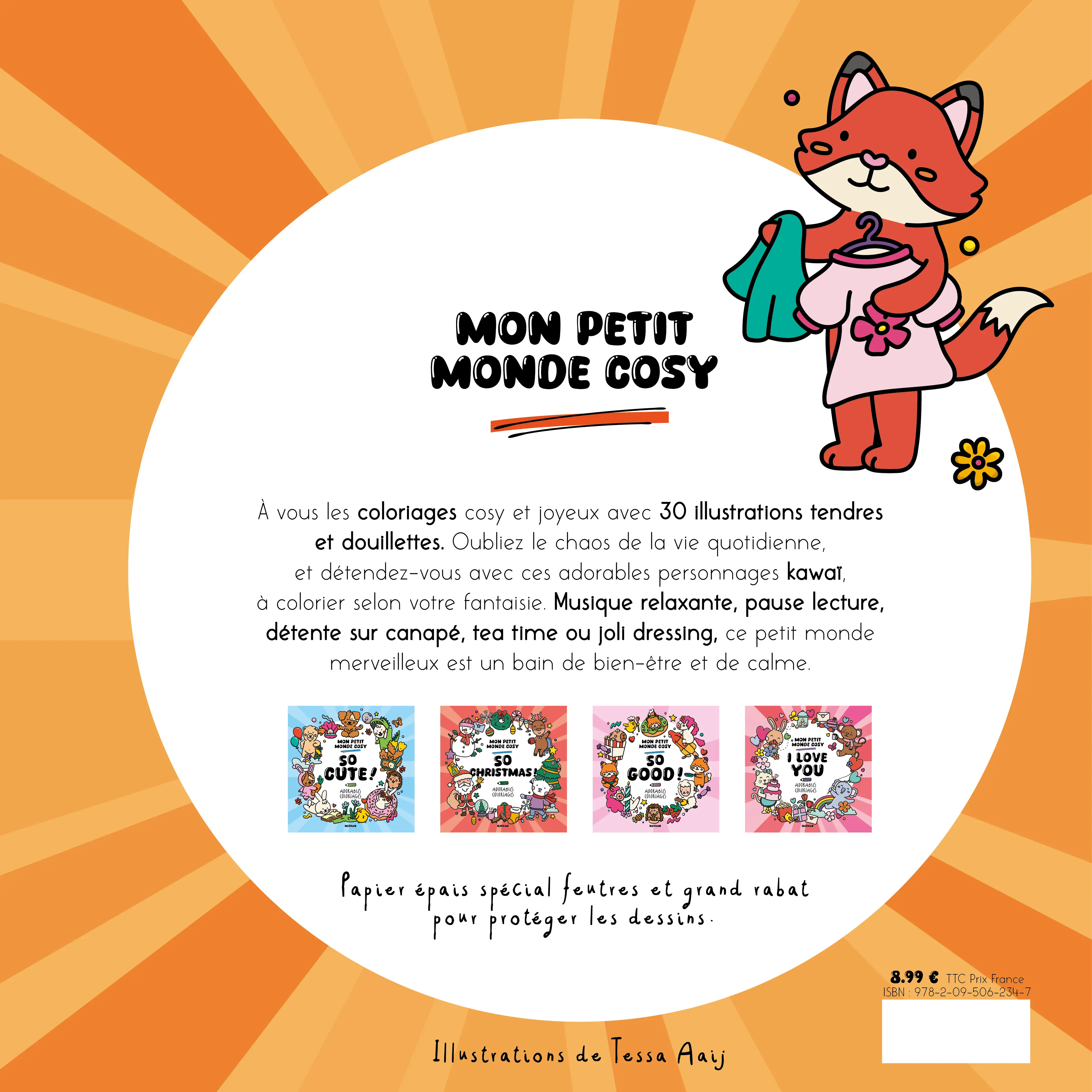  Mon petit monde cosy - Home sweet home ! - 30 coloriages adultes qui célèbrent le bonheur d'être à la maison - Adulte - Cahier d'activités - 9782095062347 - plat 4