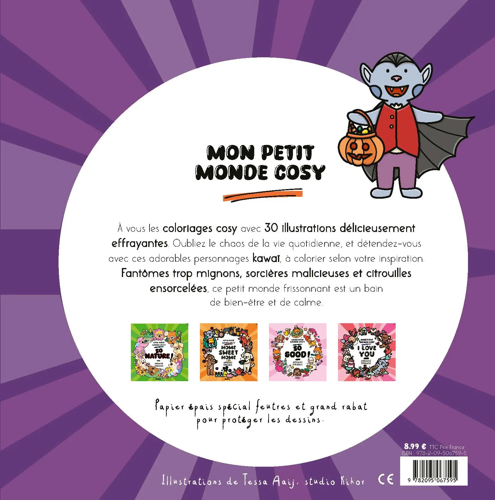 Mon petit monde cosy - So Halloween ! - 30 adorables illustrations ensorcelées pour un Halloween créatif et cosy - Cahier d'activités - 9782095067595 - plat 4