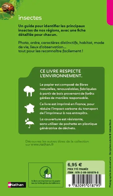 Insectes - Miniguide nature tout-terrain - Tout public - Livre documentaire - 9782095018795 - plat4