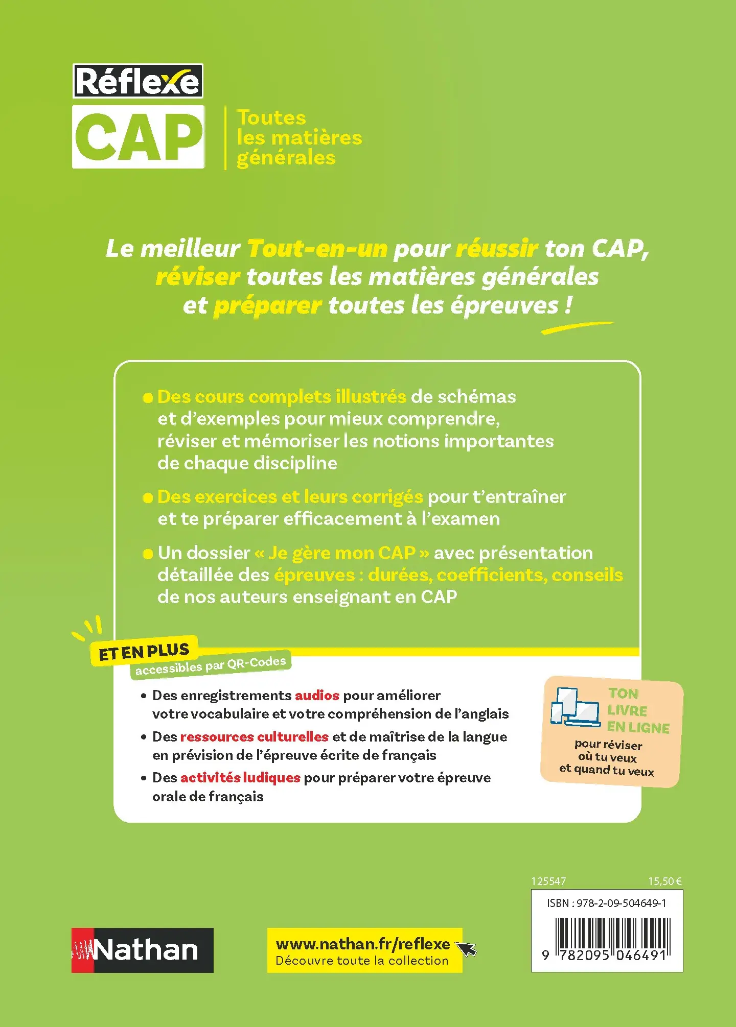 CAP - Toutes les matières générales - Réflexe - 2025-2026 - Livre parascolaire - 9782095046491 - PLAT4