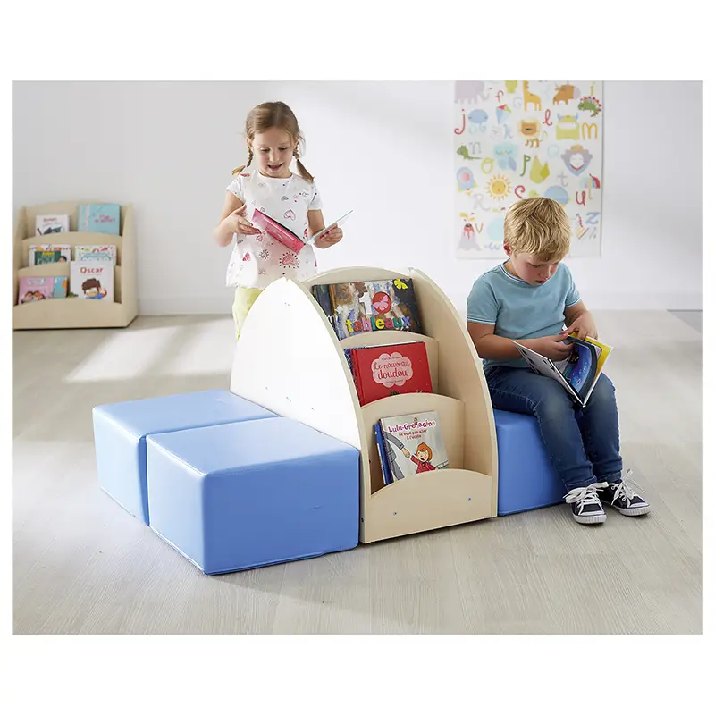 Pouf carré bleu - Équipement - 3133093728647 - 