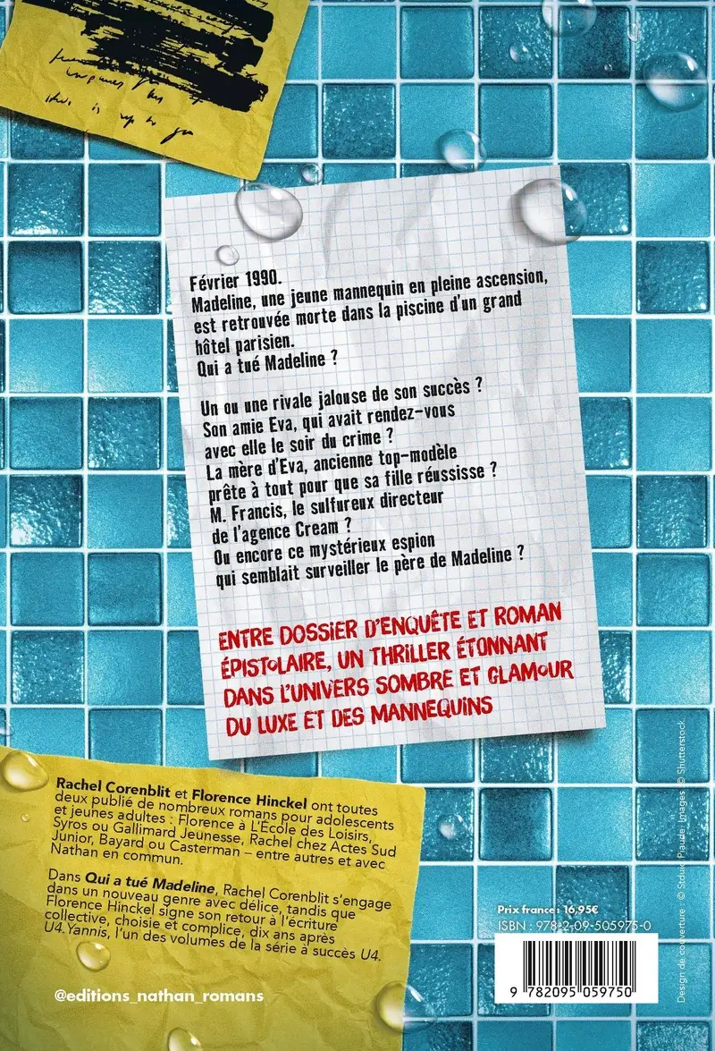Qui a tué Madeline ? - Un thriller étonnant dans l'univers de la mode, entre dossier d'enquête et roman épistolaire - Dès 14 ans - Roman - 9782095059750 - Couverture verso