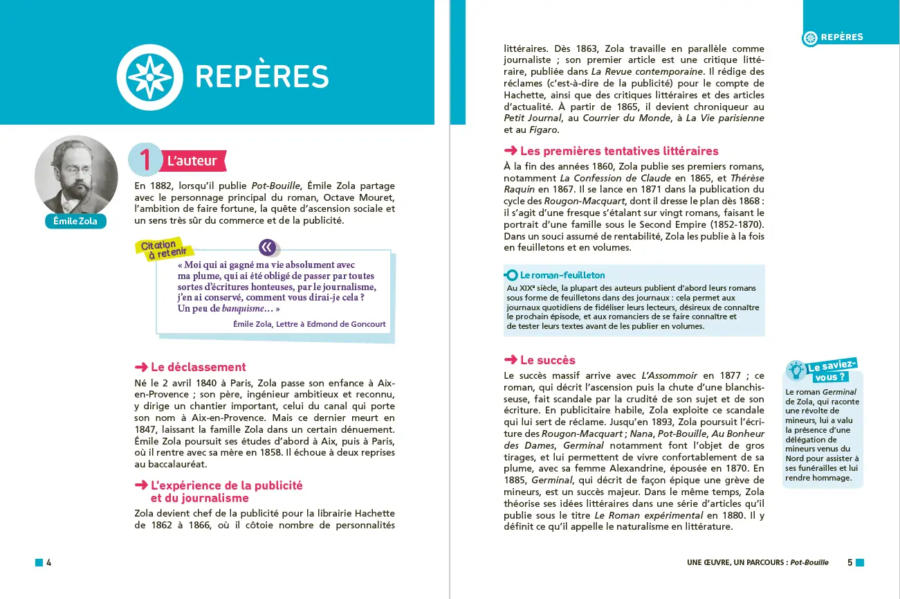 Analyse et étude de l'oeuvre - Pot-Bouille, Zola - Réussir son BAC Français 1re 2027 - Parcours associé « dévoiler les rouages de la société » - Une oeuvre, un parcours - Livre - 9782095064402 - Repères