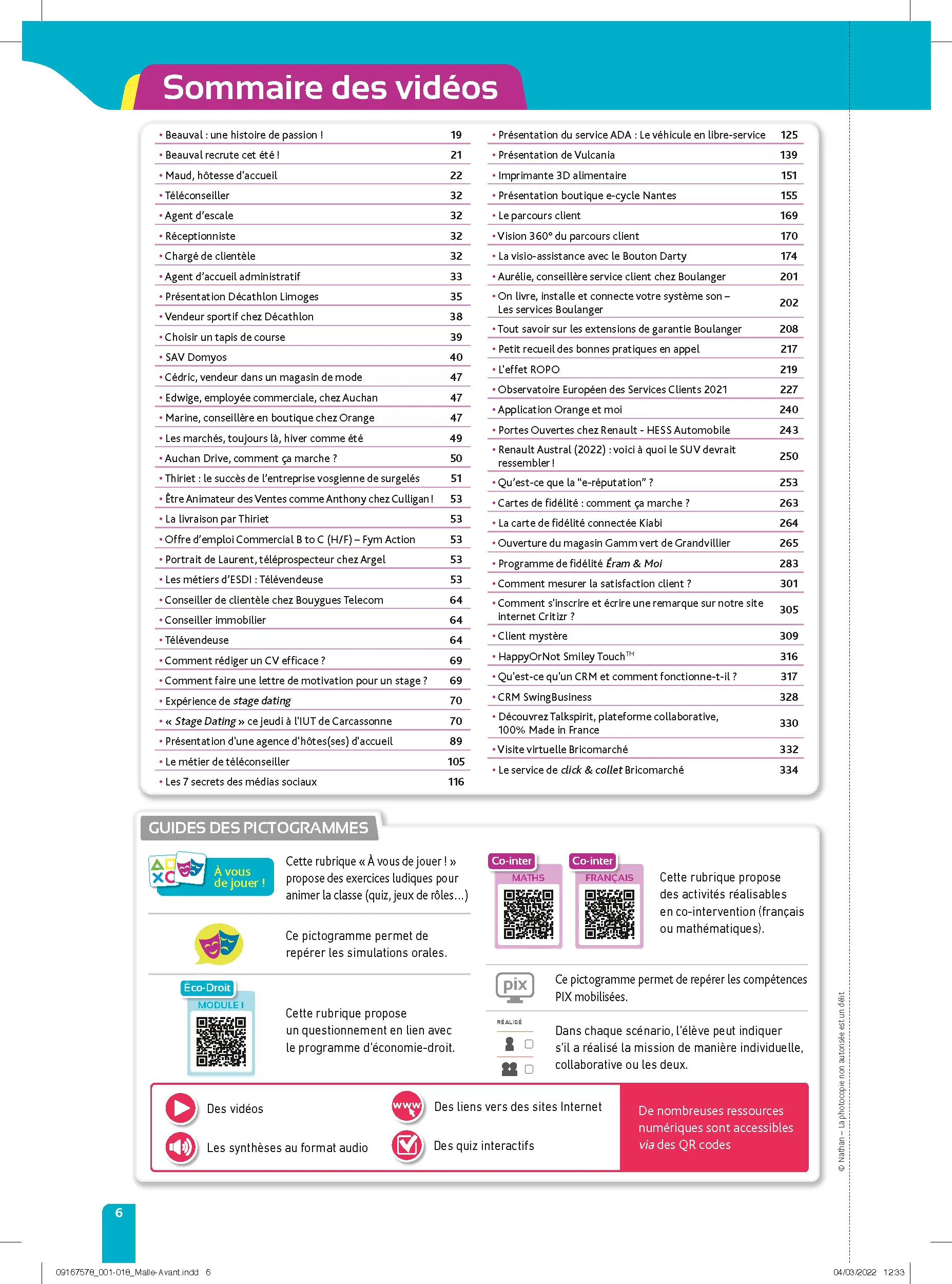 Famille des métiers de la relation client - Tome unique - 2de Bac Pro MRC - Livre + licence numérique i-Manuel 2.0 - 9782091675787 - Ressouces Numériques Page 1