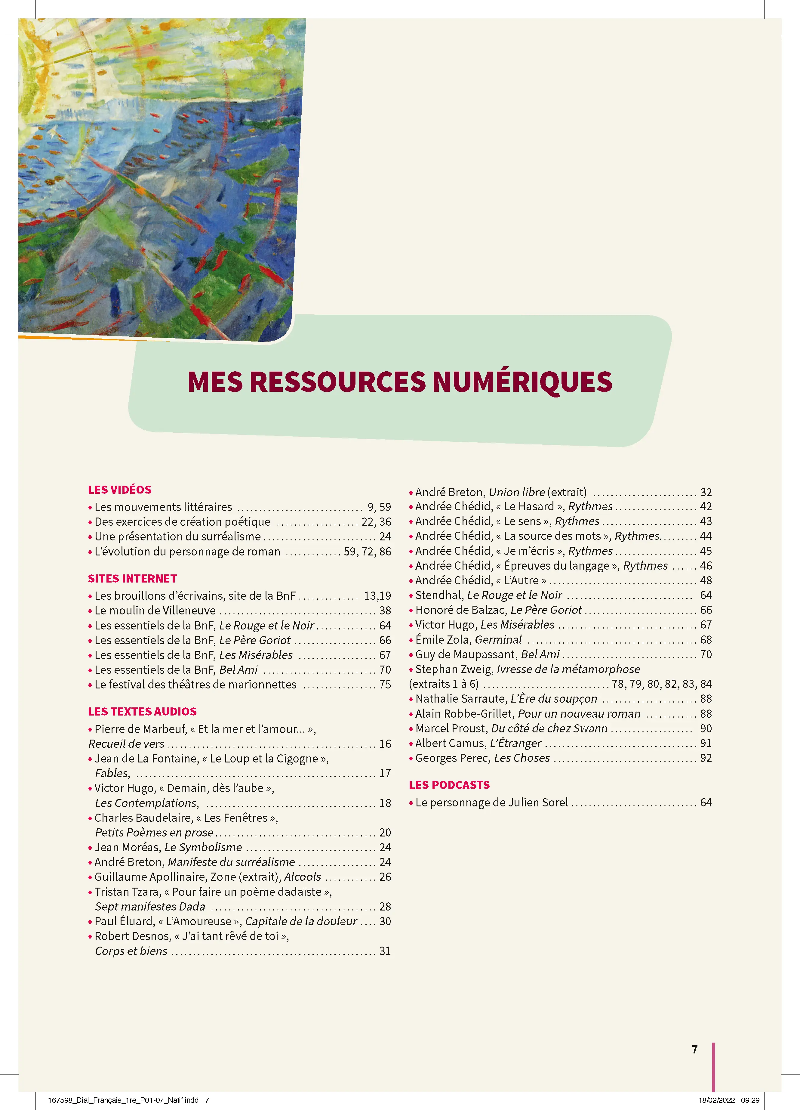 Français - 1re Bac Pro - Cahier de cours et d'activités - Coll. Dialogues - Livre + licence numérique i-Manuel 2.0 - 9782091675985 - Ressouces Numériques Page 1